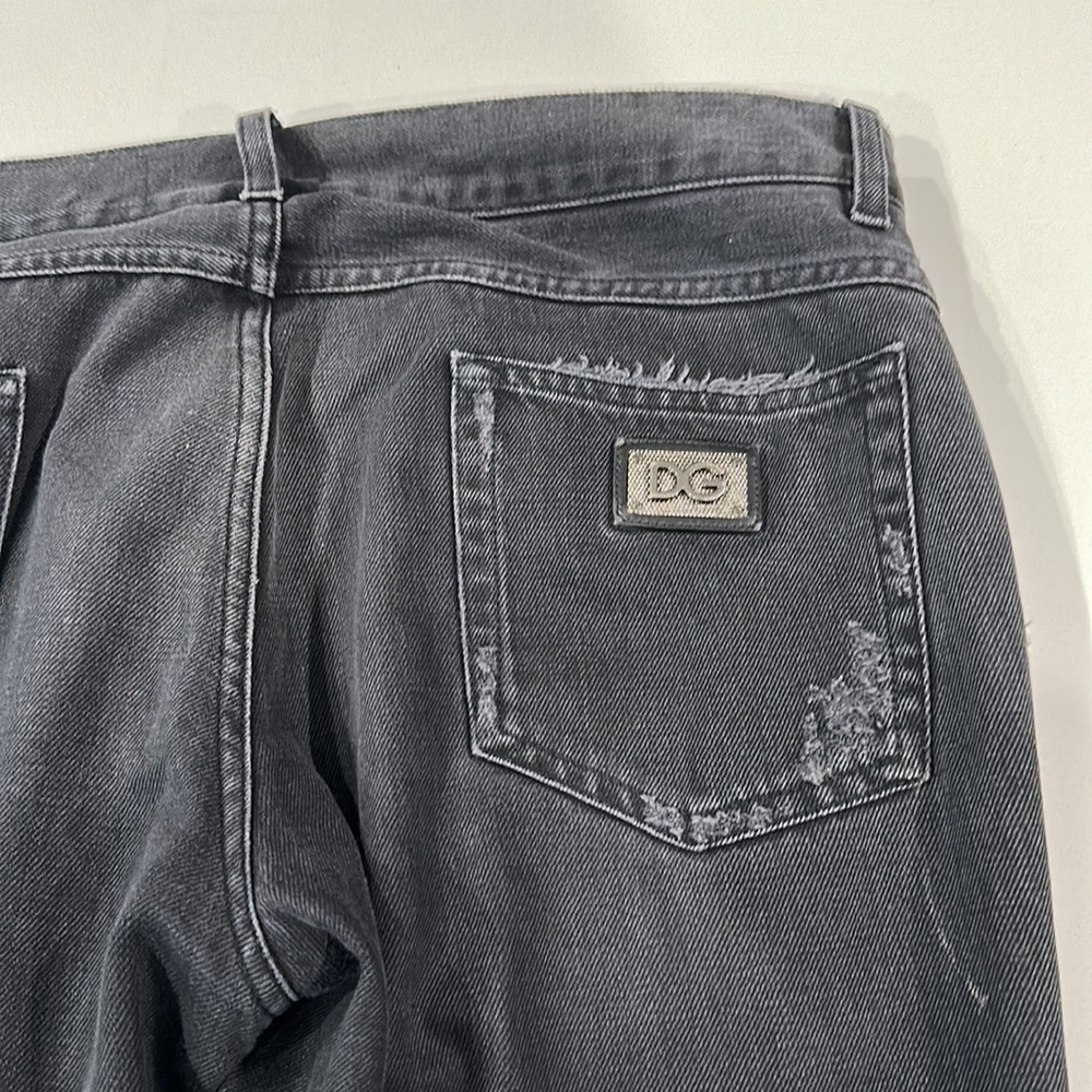 DOLCE & GABBANA BLACK RIPPED JEANS SIZE 50